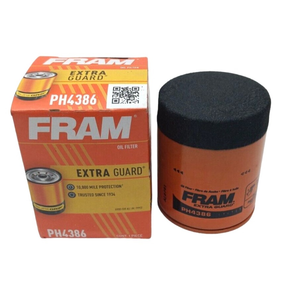 FRAM Extra‎ Guard PH4386, 10K Mile Change Interval Spin-On Oil Filter + Grip End